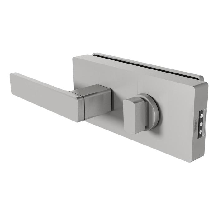 MWE lock Akzent EVO WC with magnetic latch, bolt knob on one side and lever handle on both sides