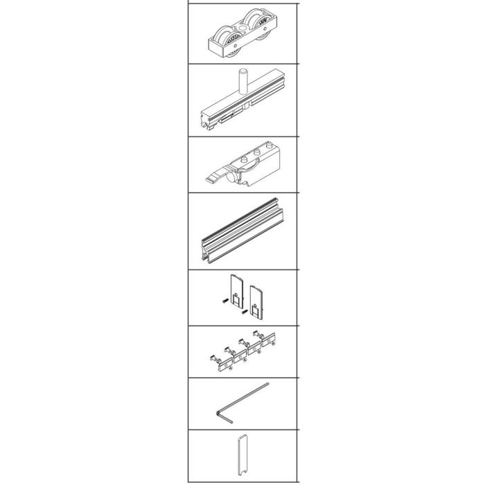 HAWA-Junior 80/GL, garniture partielle pour 1 porte (sans rail)