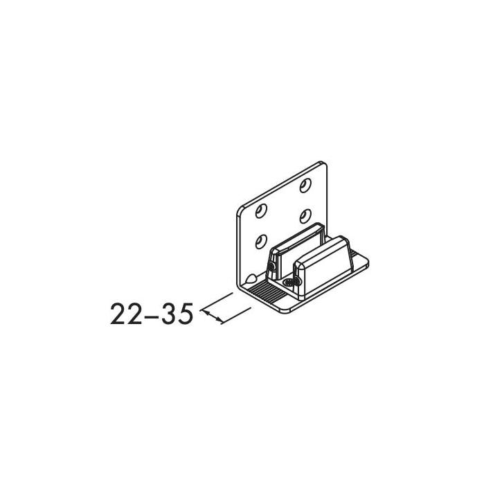 Guidage au sol pour fixation murale, HAWA PORTA 60/100, verre, rglable sans jeu