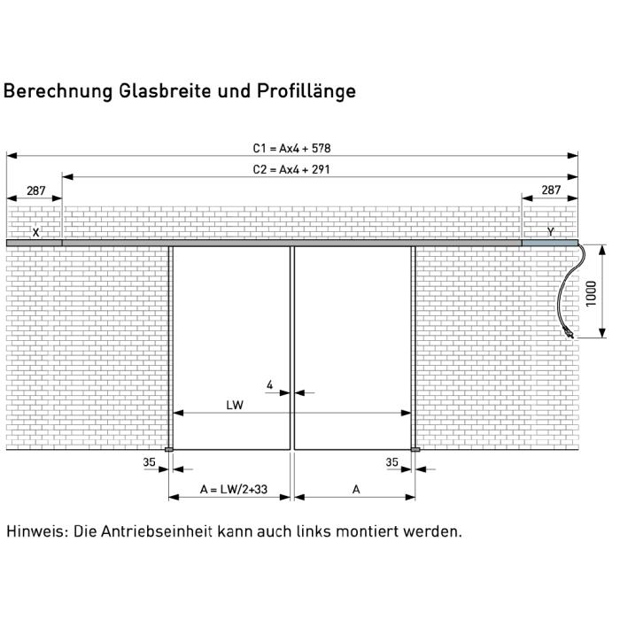 Portavant 80 automatic, Komplett-Set, zweiflglig, Auto Move mit integriertem Push and Go