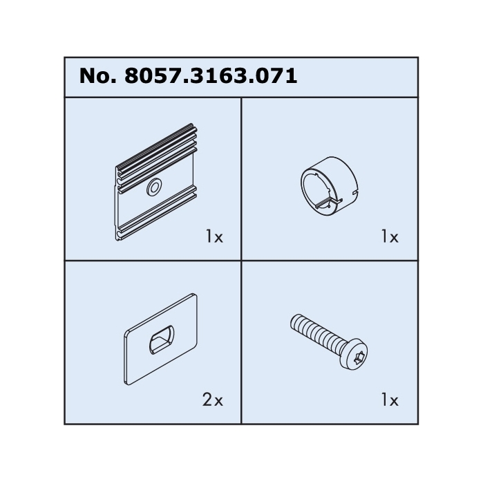 Fitting set HAWAPORTA 40 GE glass wall mounting, for 1 glass door