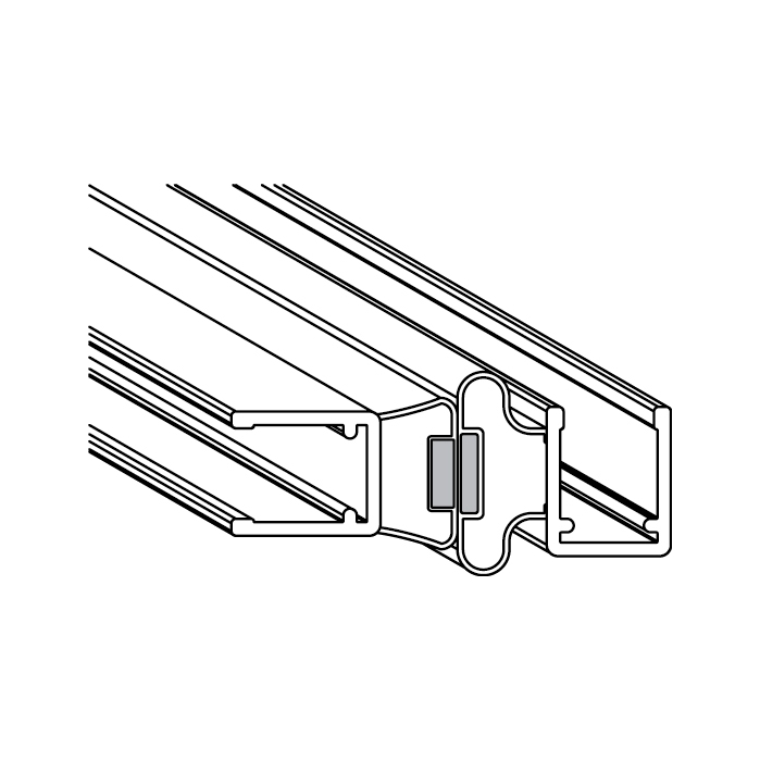 Joints de douche magnétiques 90° pour portes va-et-vient