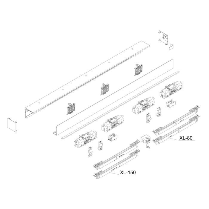 MUTO Comfort XL 150 Schiebetrset, fr zwei Flgel mit je Flgeltrbreite min. 1020 mm