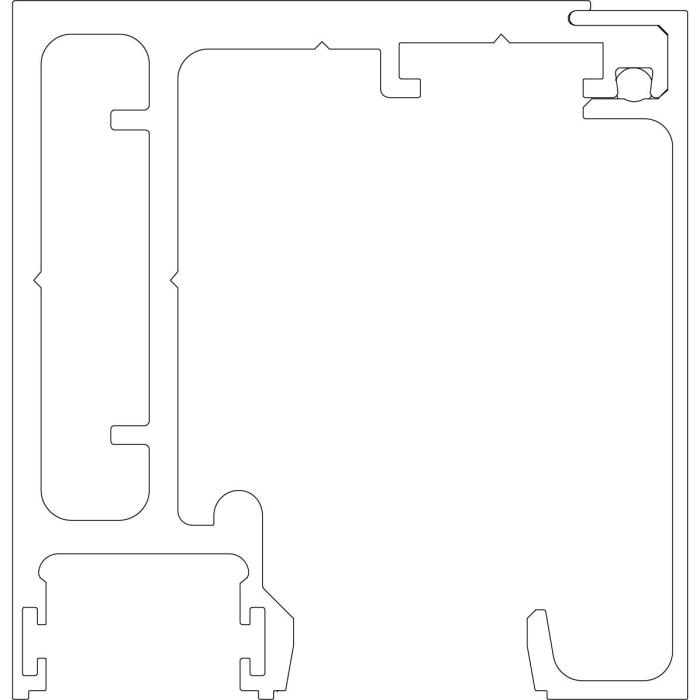 Profil kit for sliders for Fluido+ 70 and 110 for mounting with fixed glass