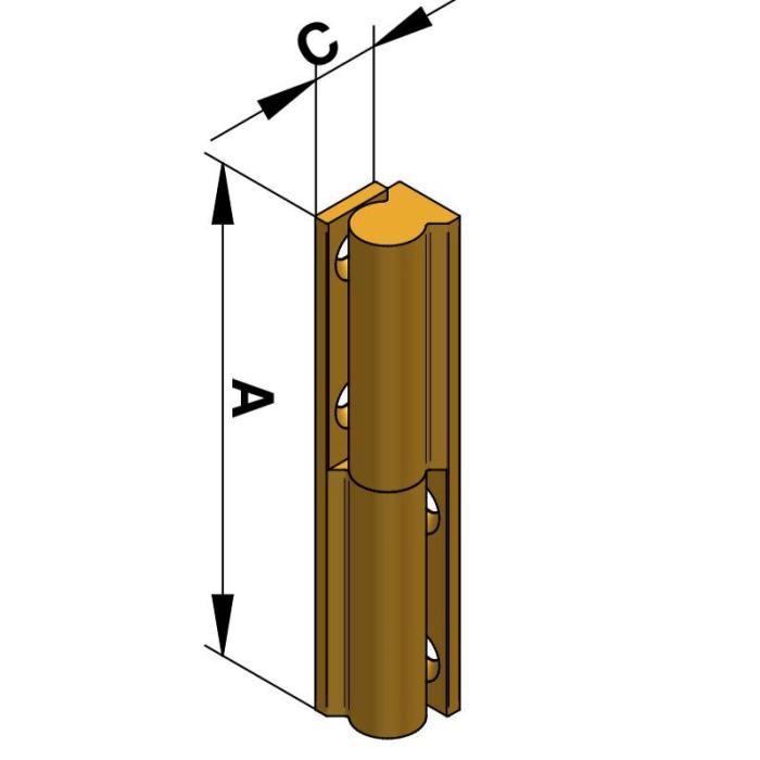 Paumelle universelle cylindrique