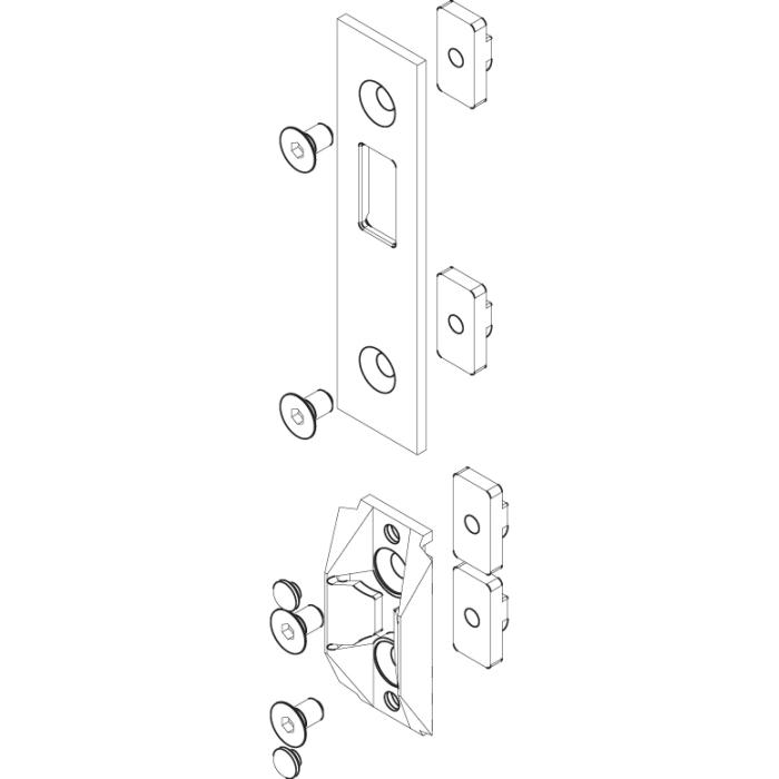 Schliessplatte zu Wandprofil, inklusive Zentrierteile
