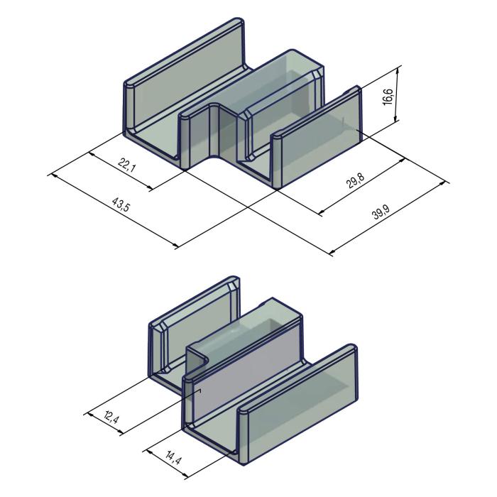 Aquant 40, floor guide for use WITH water deflector