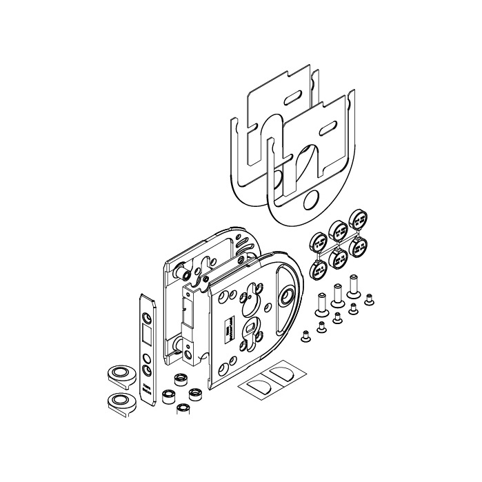 Gche pour serrure HAWA-Toplock, sans cache (ESG/VSG)