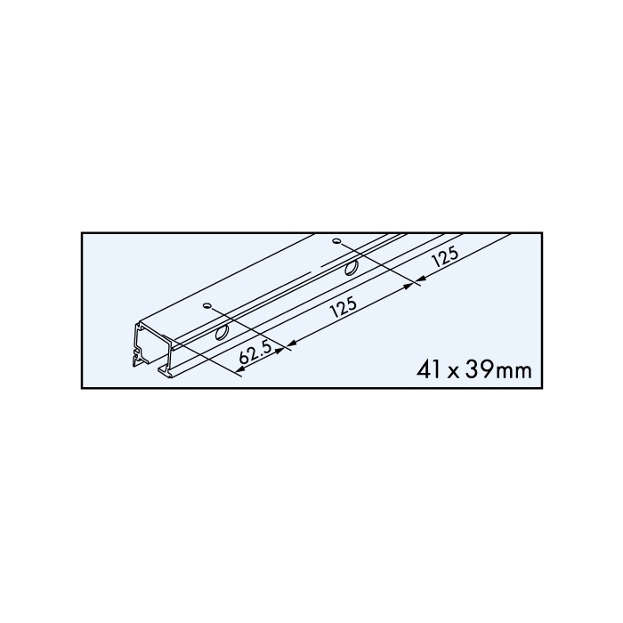 Combi running track, HAWA PORTA 60/100, pre-drilled