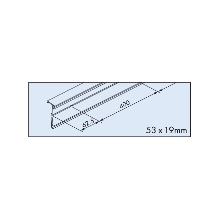 Fixed glass support profile, HAWA PORTA 100, mod. GF/GFO, pre-drilled