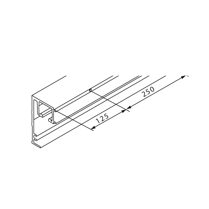 Rail de roulement, HAWA PORTA 40 GE, perfor