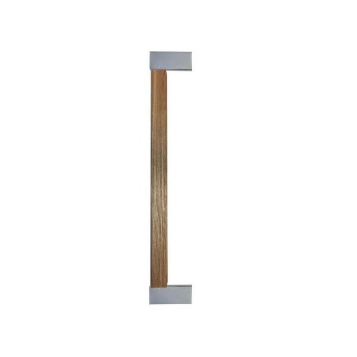 Pull handle (solid wood and stainless effect brass)