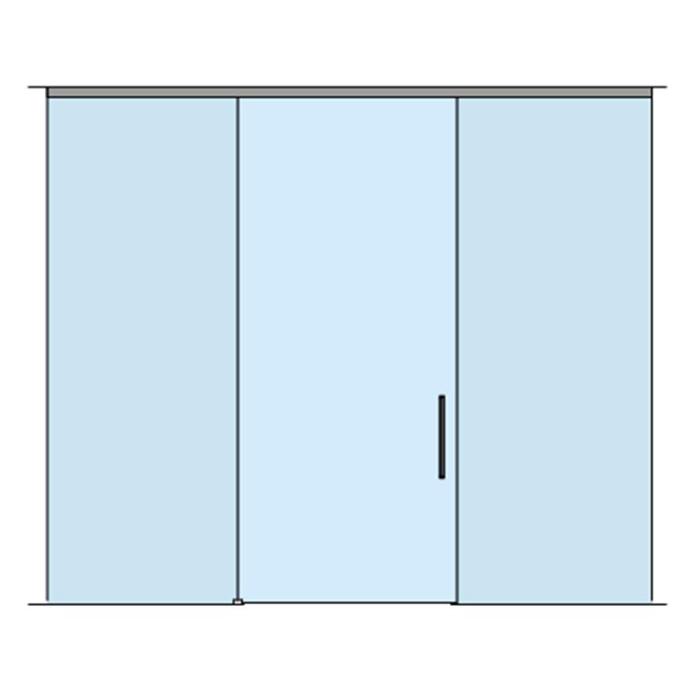 Fluido+ 110, set complet pour 1 porte coulissante avec verre fixe, porte simple, 2 x Soft-Close