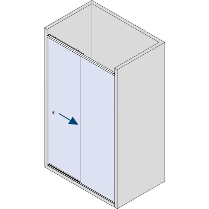 Shower door system BX-4000 LINEA 30, complete set for shower niche, one-wing door