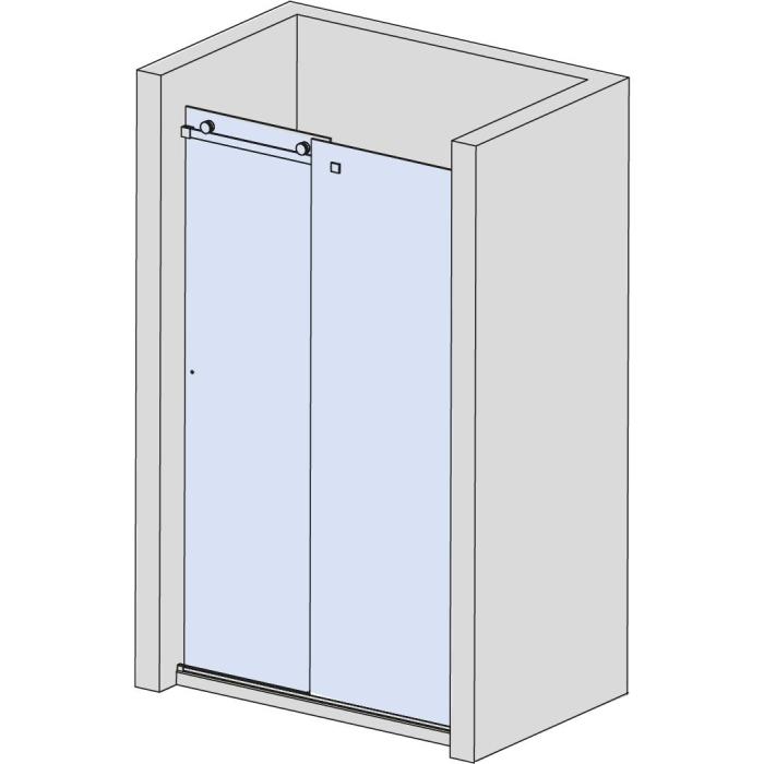 Systme de porte de douche BX-6020 ETERA avec SOFT CLOSE, set complet pour solution entre deux murs, porte simple
