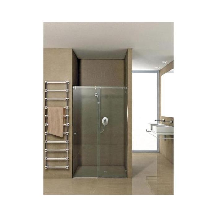 Systme de porte de douche Hip-Zac, set complet pour douche entre deux murs, rail de roulement carr
