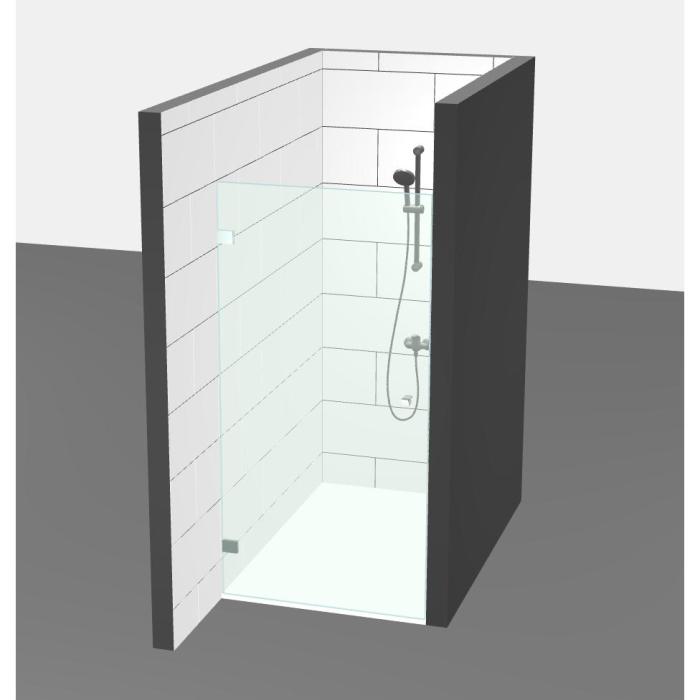 simpleShower, kit complet 1, douche en niche avec porte.