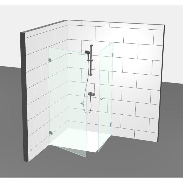 simpleShower, complete set 7, corner shower with 2 doors