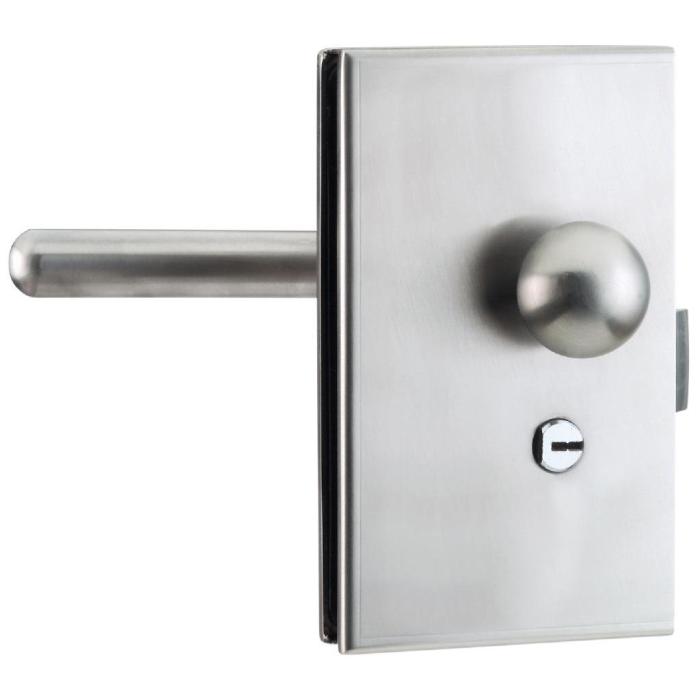 Swing door lock G with lever handle, fixed knob and cylinder